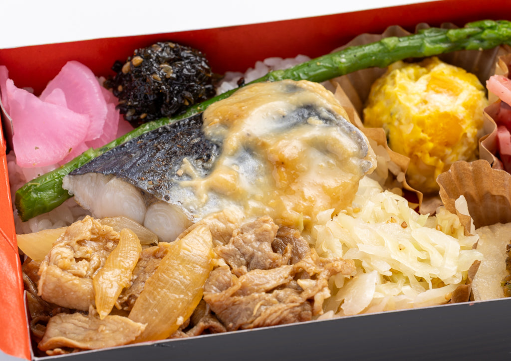 一段弁当 鰆の西京焼きと豚の生姜焼き