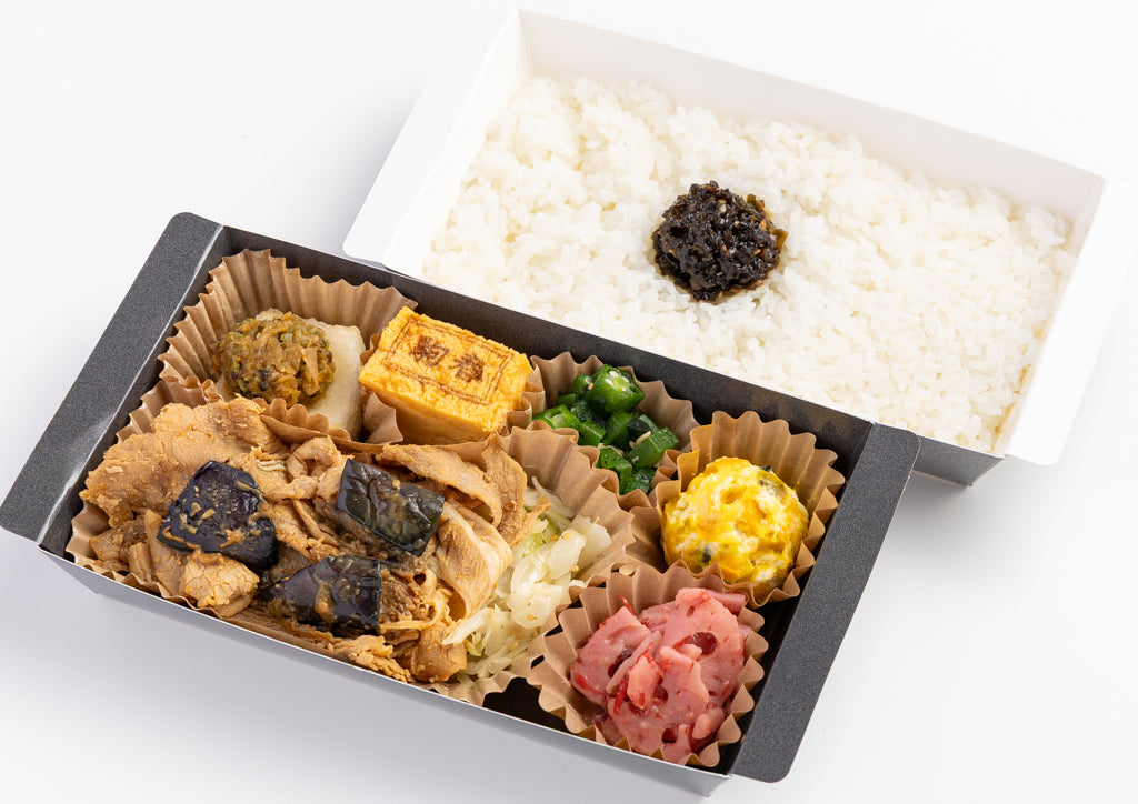 二段折箱弁当 豚の味噌焼き